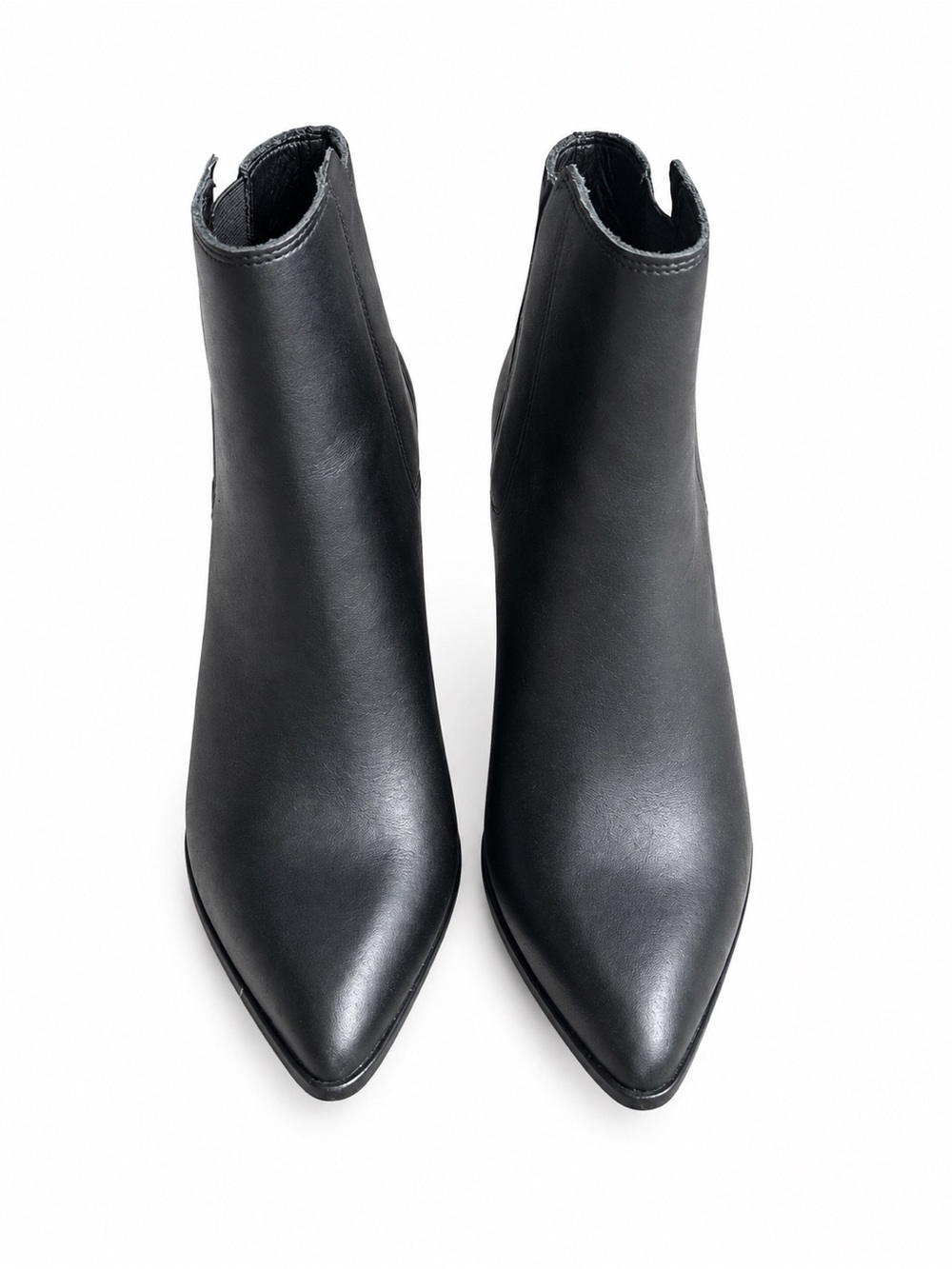 All Saints Black Pointed Toe Leather Ankle Booties